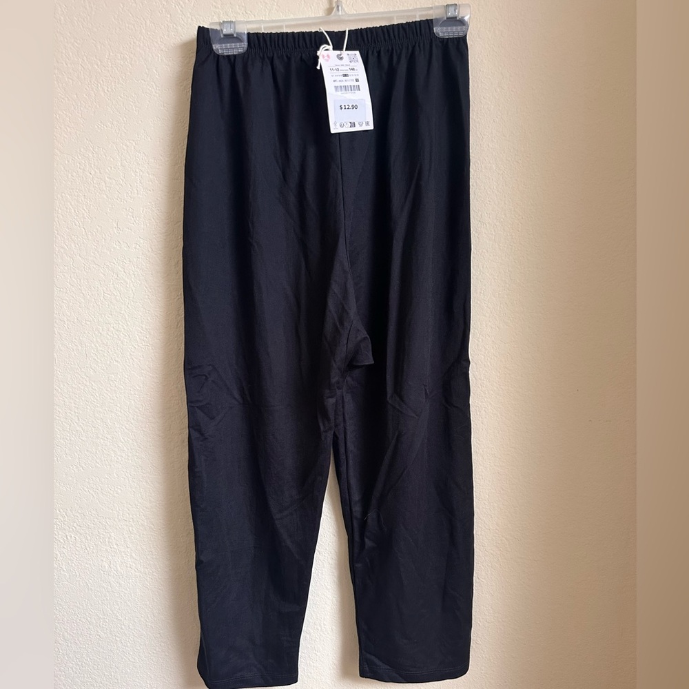 NWT ZARA Kids Black Flowy Wide Leg Pant